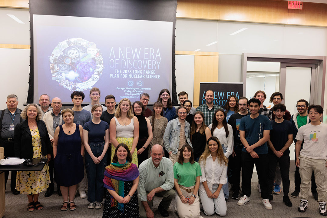 Students and faculty gathered to watch and discuss as the NSAC shared details of its latest report. (William Atkins/GW Today)